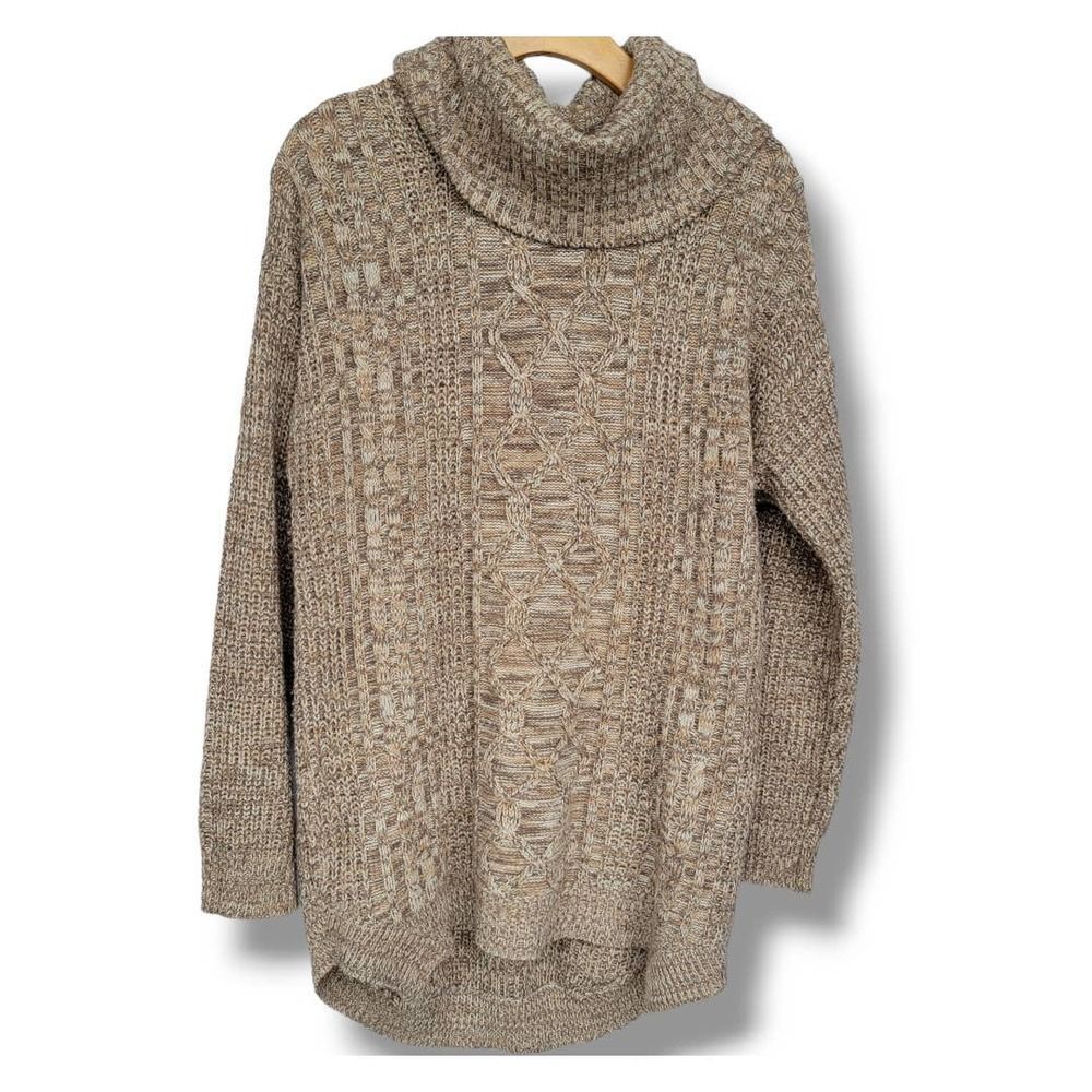 Jason Maxwell women's brown acrylic turtleneck tunic sweater  - xl